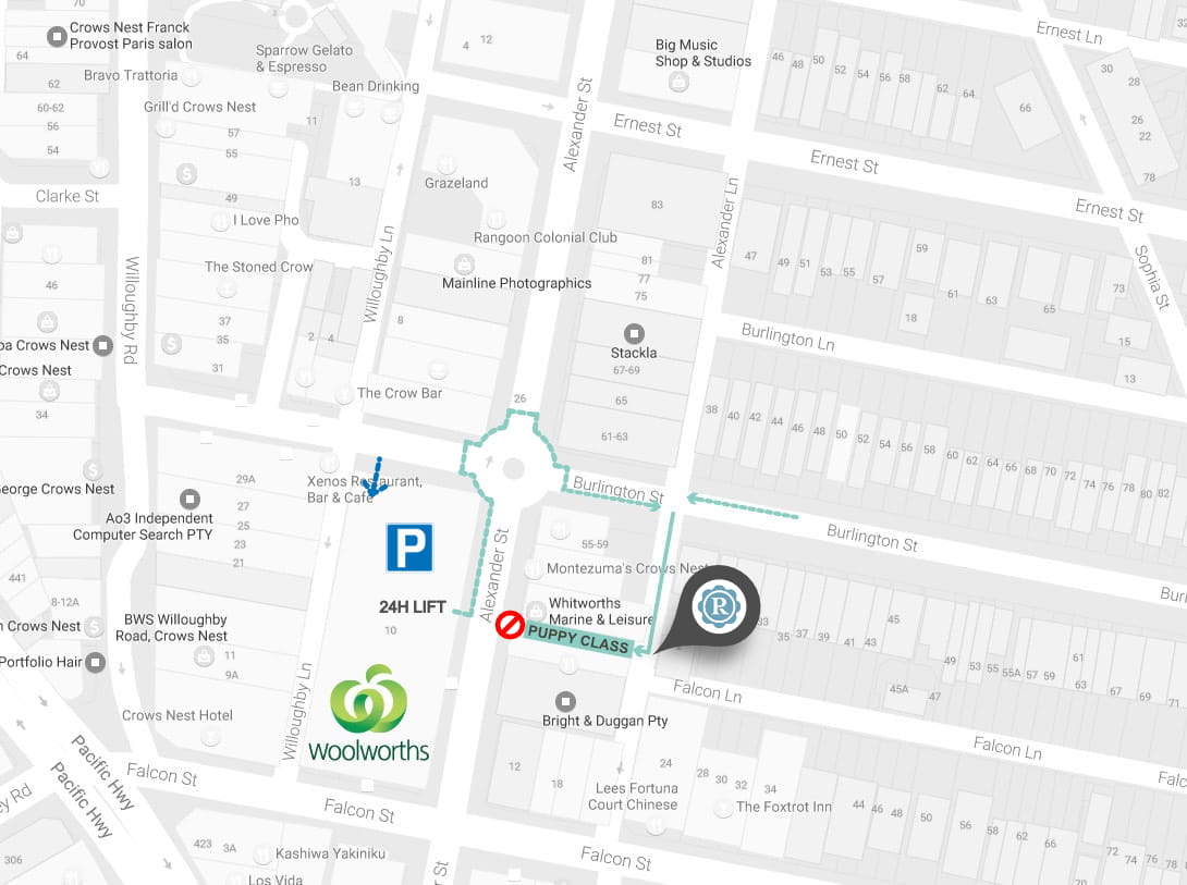 Crows Nest map with laneway access